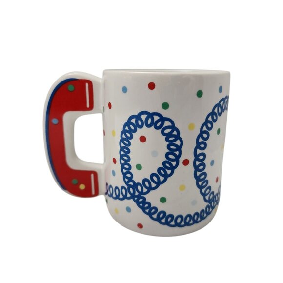 Vintage 80’s Avon 1-800 Friends White Red Blue Rotary Phone Graphics Coffee Mug - Picture 3 of 8